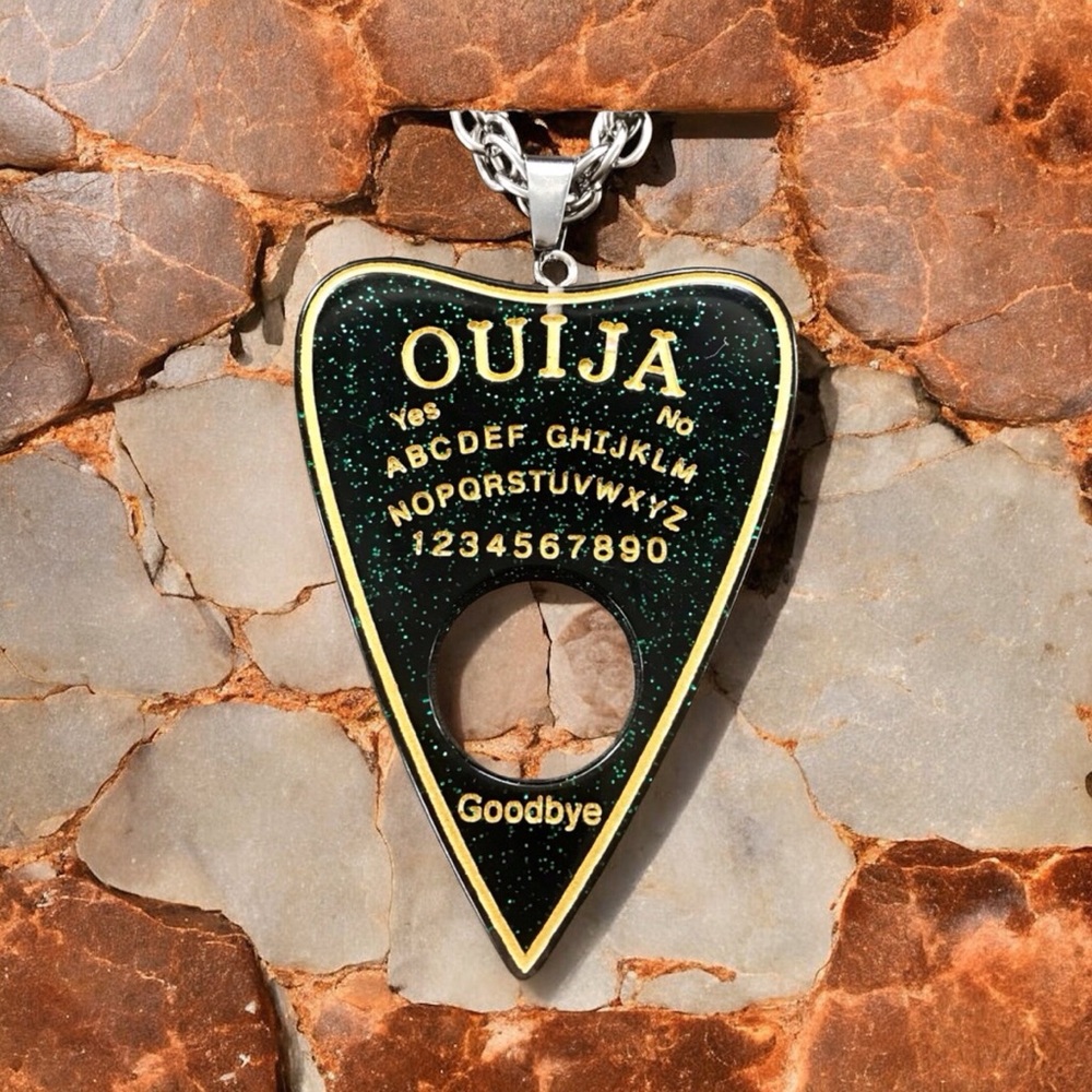 🆕 3D Ouija Planchette Pendant Necklace Resin/ Stainless Steel